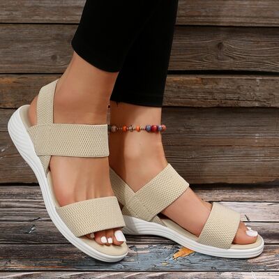 Rubber Open Toe Low Heel Sandals - Flyclothing LLC