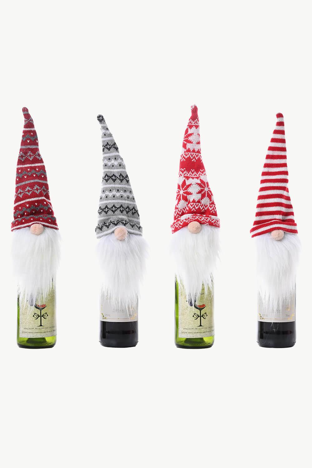 4-Pack Christmas Faceless Gnome Wine Bottle Covers - Flyclothing LLC