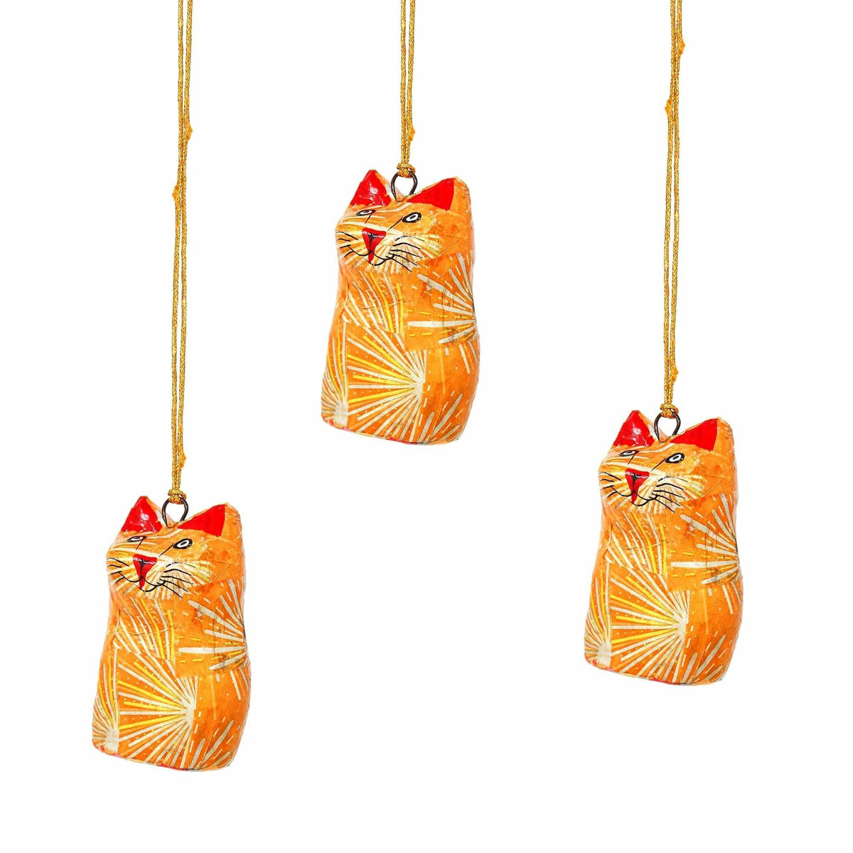 Handpainted Ornament Cat Figurine - Pack of 3 - Flyclothing LLC