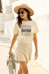 Simply Love Full Size CHAMPAGNE VIBES Round Neck T-Shirt - Flyclothing LLC