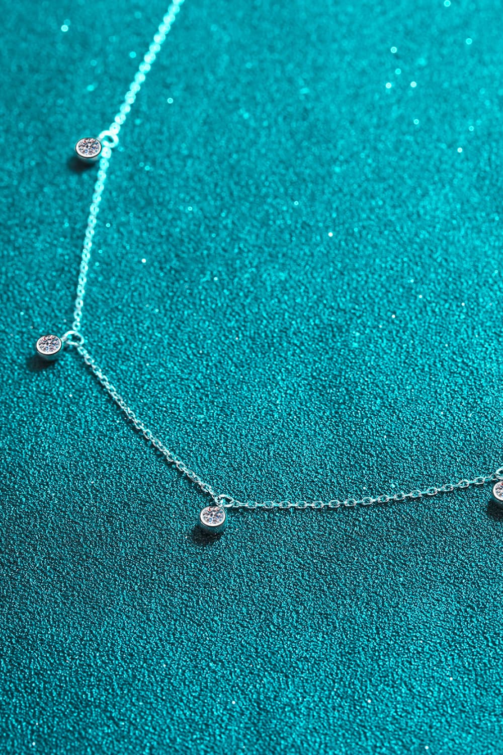 Moissanite Rhodium-Plated Necklace - Flyclothing LLC