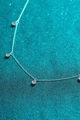 Moissanite Rhodium-Plated Necklace - Trendsi