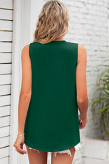 Texture V-Neck Sleeveless Top - Flyclothing LLC