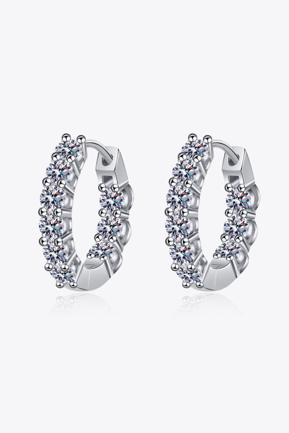 1.8 Carat Moissanite Hoop Earrings - Flyclothing LLC