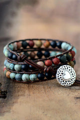 Handmade Triple Layer Beaded Agate Bracelet - Flyclothing LLC