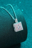 1 Carat Moissanite Square Pendant Chain Necklace - Flyclothing LLC