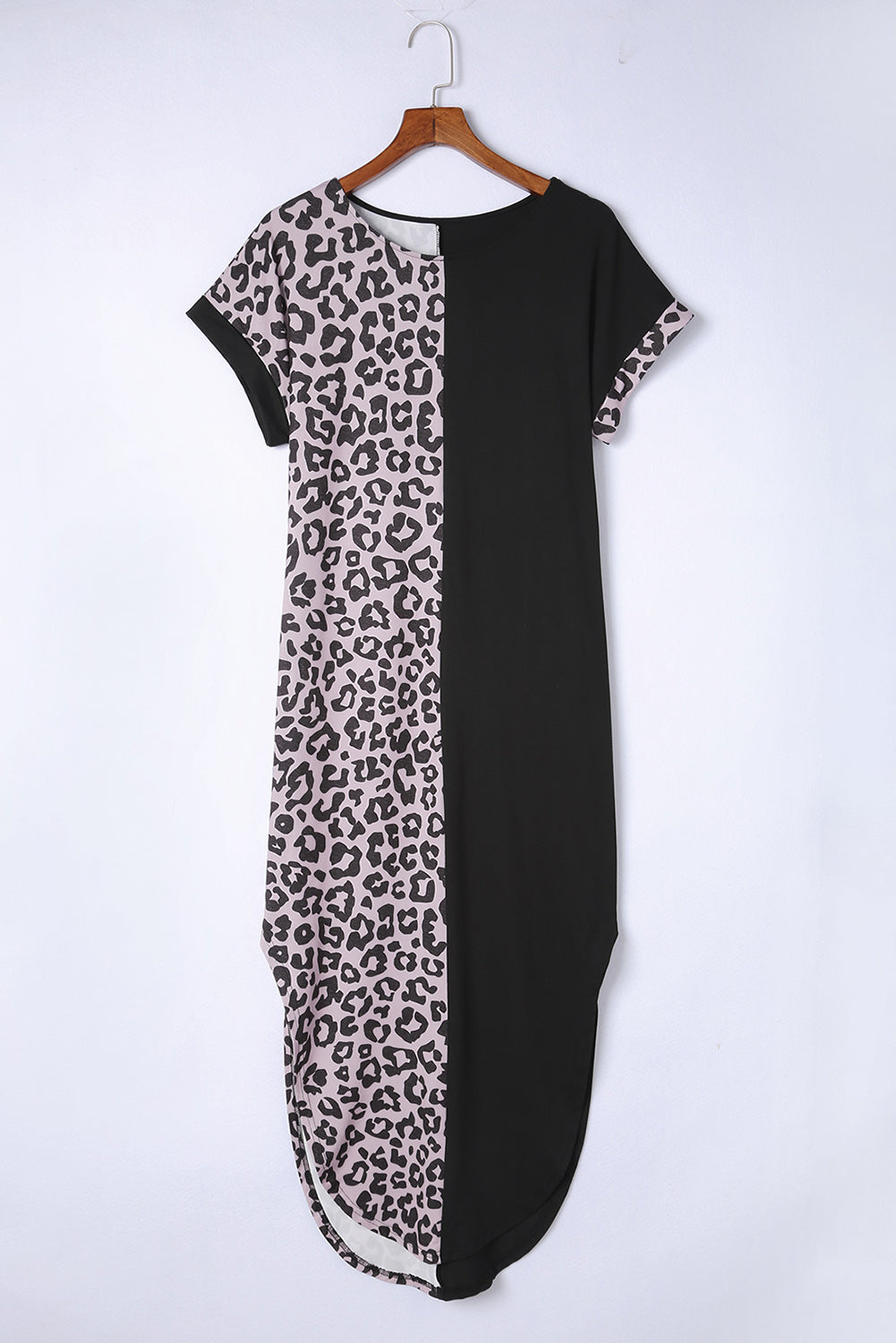 Leopard Color Block Split Dress - Flyclothing LLC