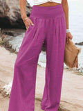 Full Size Smocked Waist Wide Leg Pants - Trendsi