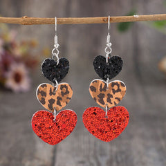 Heart Leather Drop Earrings - Flyclothing LLC