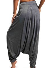 Tied Mid Waist Long Harem Pants - Flyclothing LLC