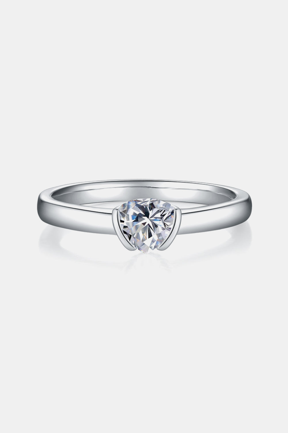 Moissanite 925 Sterling Silver Solitaire Ring - Flyclothing LLC