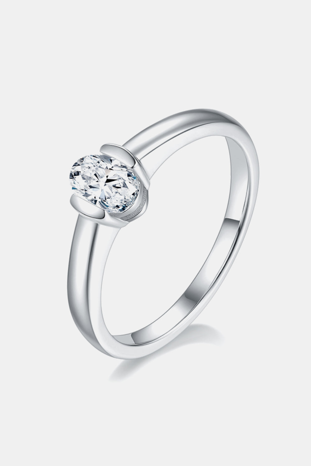 Moissanite 925 Sterling Silver Solitaire Ring - Flyclothing LLC