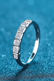 Moissanite Rhodium-Plated Half-Eternity Ring - Flyclothing LLC