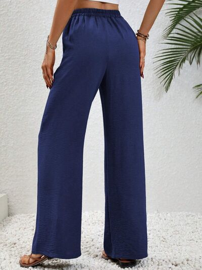 Wide Leg Drawstring Pants - Flyclothing LLC