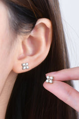 Moissanite 925 Sterling Silver Four-Leaf Clover Shape Earrings - Flyclothing LLC