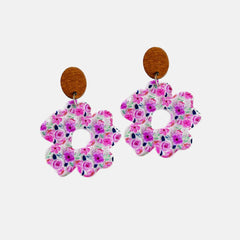 Flower Shape Acrylic Dangle Earrings - Flyclothing LLC