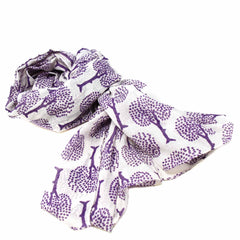 Hand-printed Cotton Scarf, Tree of Life Design - Flyclothing LLC