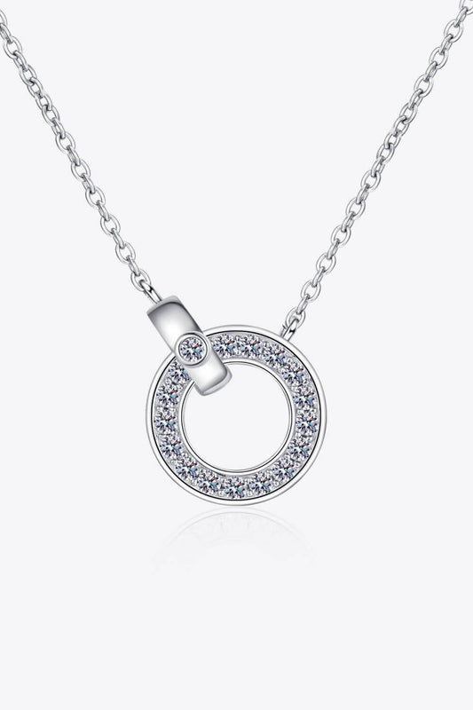 Moissanite Pendant Rhodium-Plated Necklace - Flyclothing LLC