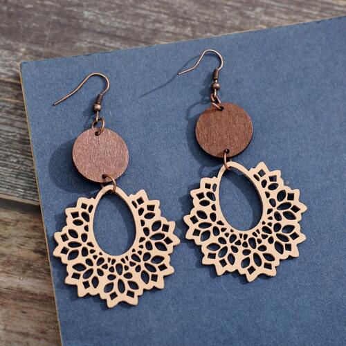 Geometric Cutout Dangle Earrings - Flyclothing LLC