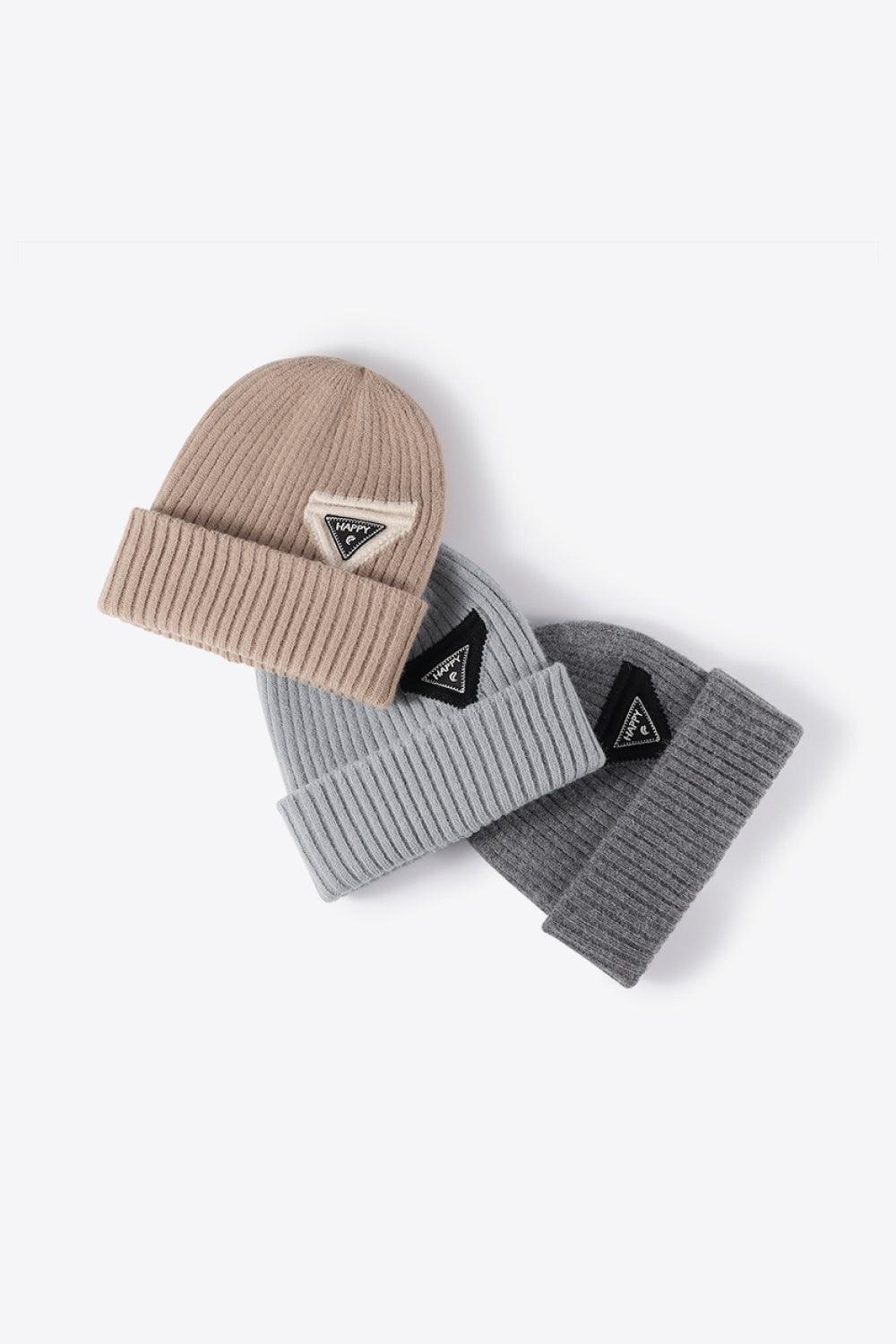 HAPPY Contrast Beanie - Flyclothing LLC