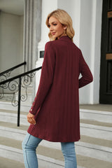 Long Sleeve Open Front Cardigan - Flyclothing LLC