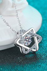 Moissanite Rhodium-Plated Chain-Link Necklace - Flyclothing LLC