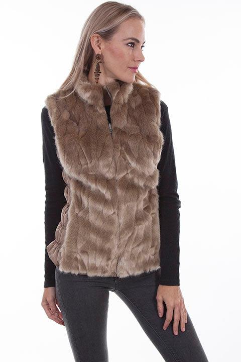 Scully SAND GROOVED FAUX FUR VEST (REVERSIBLE) - Flyclothing LLC