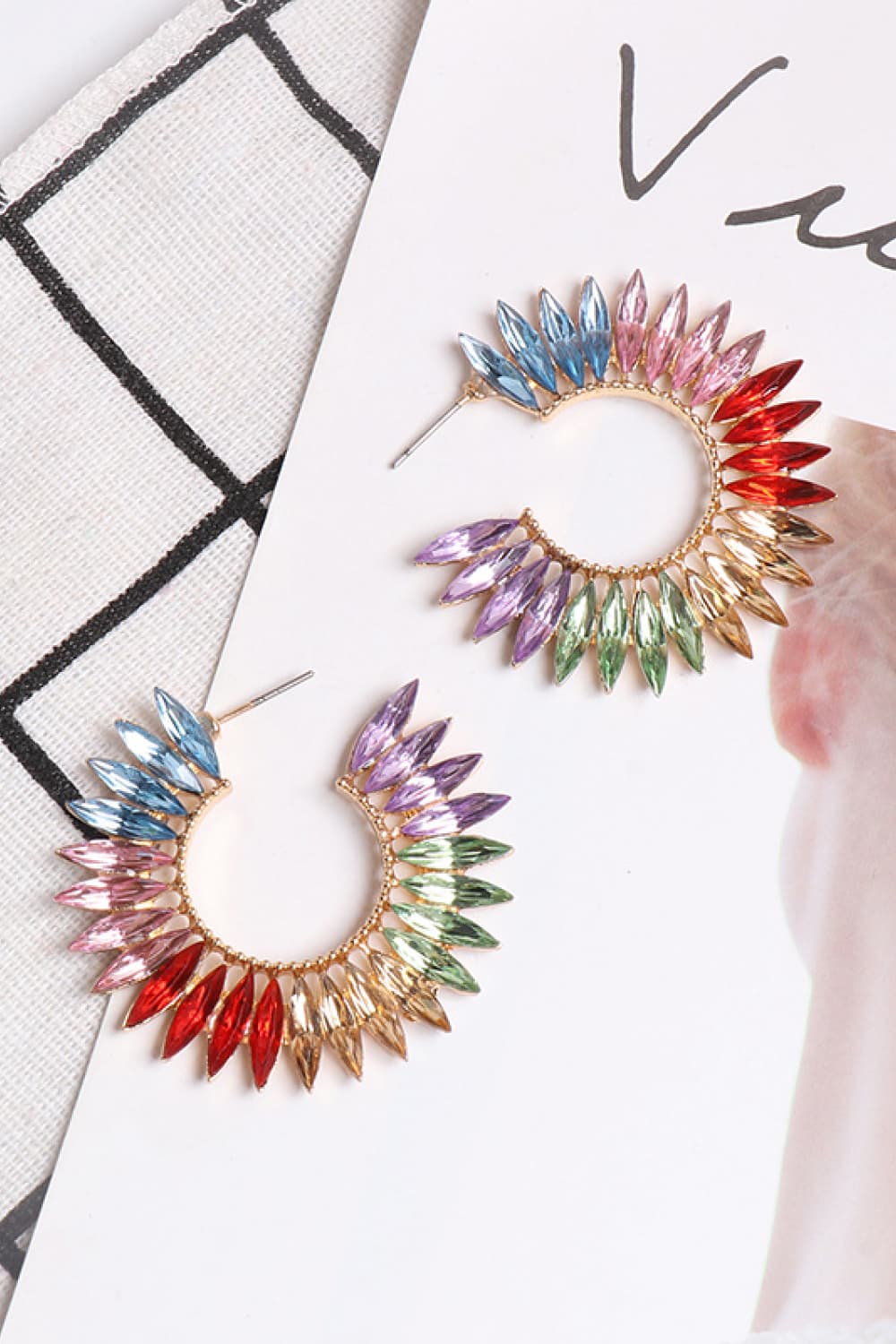 Zinc Alloy Acrylic C-Hoop Earrings - Flyclothing LLC