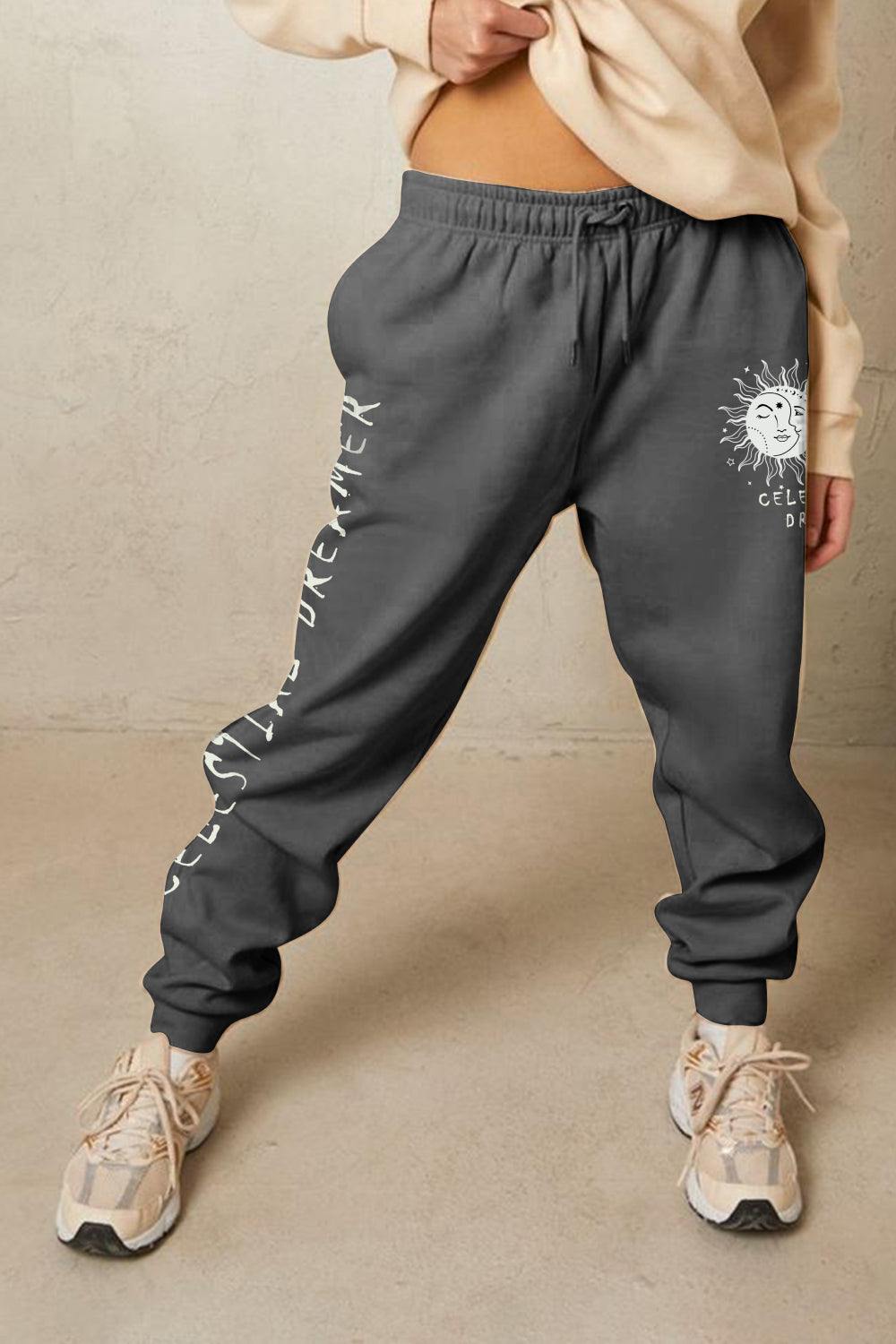 Simply Love Full Size CELESTIAL DREAMER Graphic Sweatpants - Flyclothing LLC