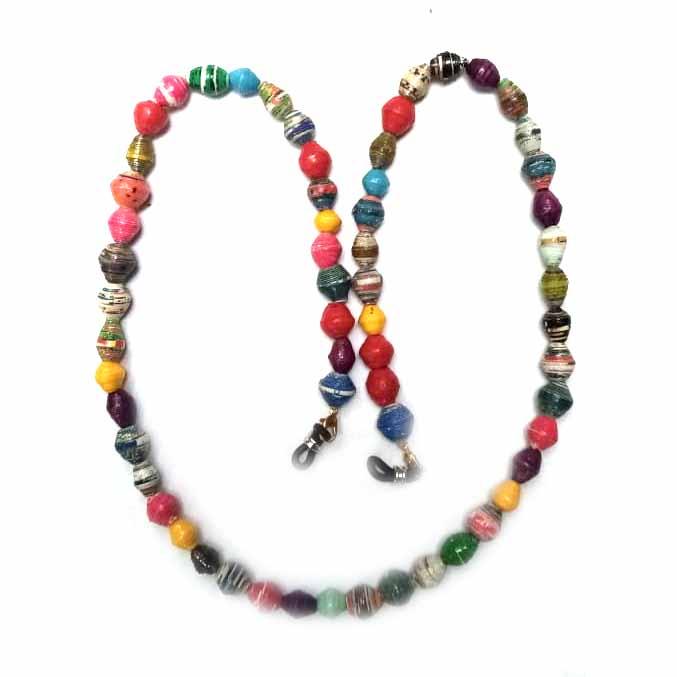 Face Mask/Eyeglass Paper Bead Chain, Colorful Round Beads - Flyclothing LLC