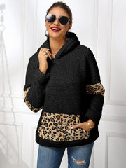 Sherpa Leopard Long Sleeve Hoodie - Flyclothing LLC