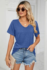 Short Sleeve V-Neck Tee Shirt - Flyclothing LLC