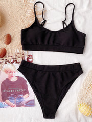 Scoop Neck Spaghetti Strap Two-Piece Swim Set - Flyclothing LLC