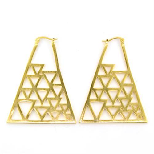 Alamode Gold & Brush Brass Earrings with No Stone