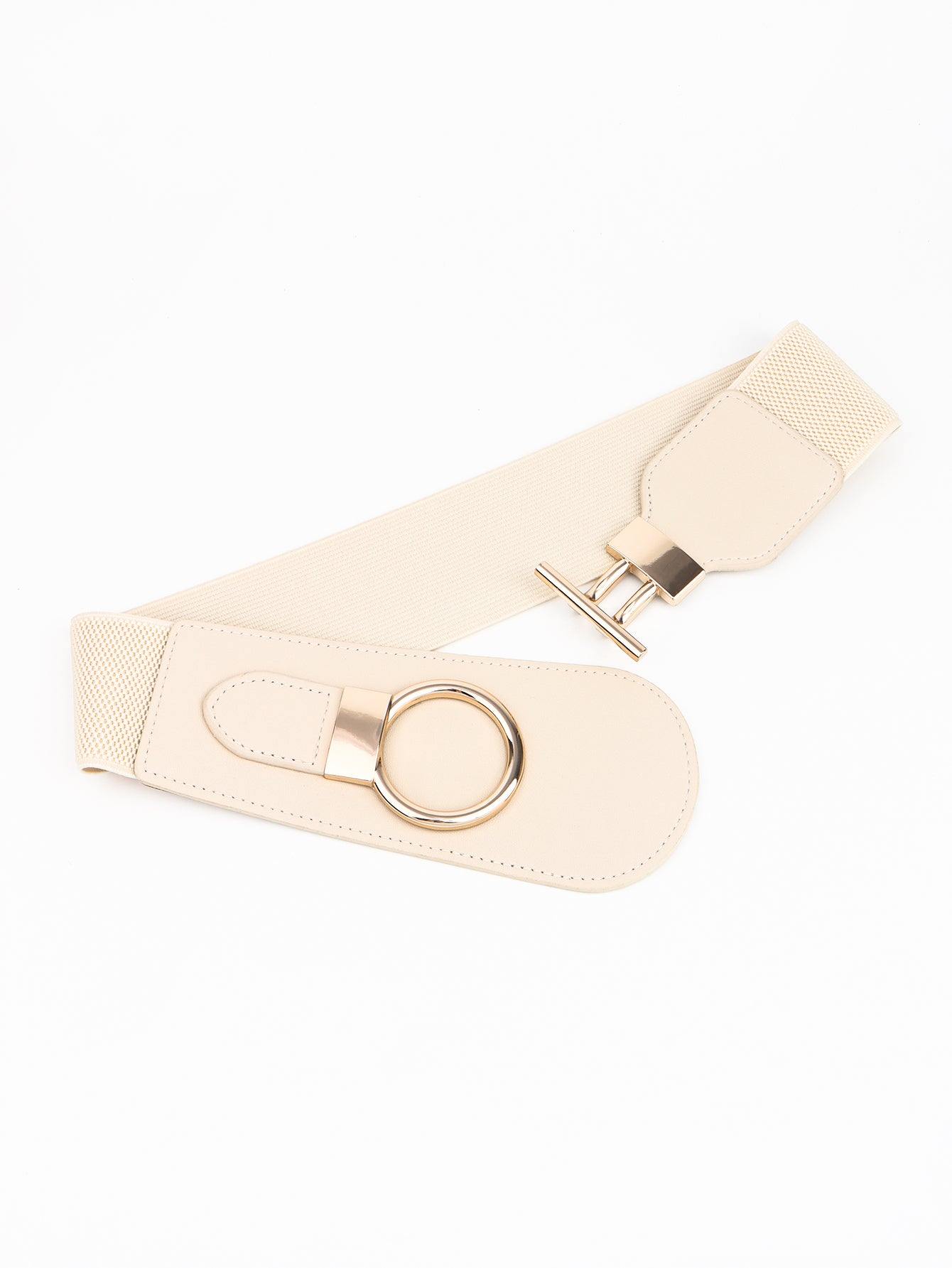 PU Elastic Wide Belt with Alloy Buckle - Flyclothing LLC