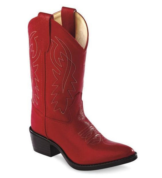 Old West Red Childrens Narrow J Toe Boots - Old West