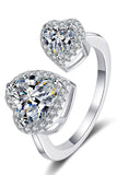 Heart-Shape Moissanite Open Ring - Flyclothing LLC