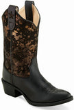 Old West Black Splatter Black Childrens Western Boot - Old West