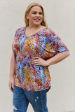 Be Stage Full Size Printed Dolman Flowy Top - Trendsi