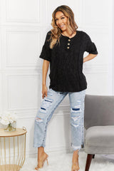 BOMBOM At The Fair Animal Textured Top in Black - Trendsi