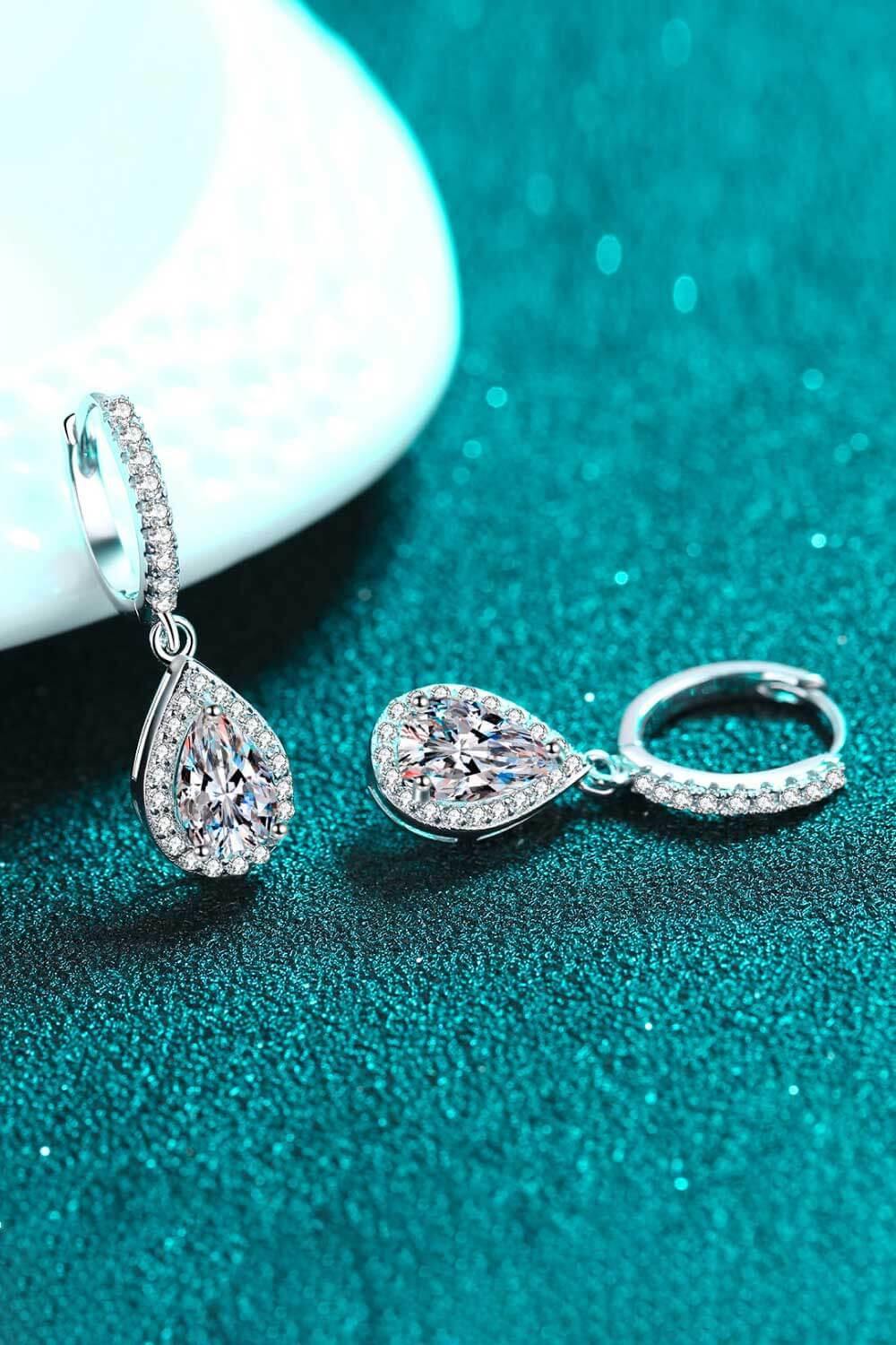 Moissanite Teardrop Earrings - Flyclothing LLC