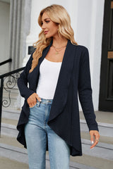 Open Front Long Sleeve Cardigan - Flyclothing LLC