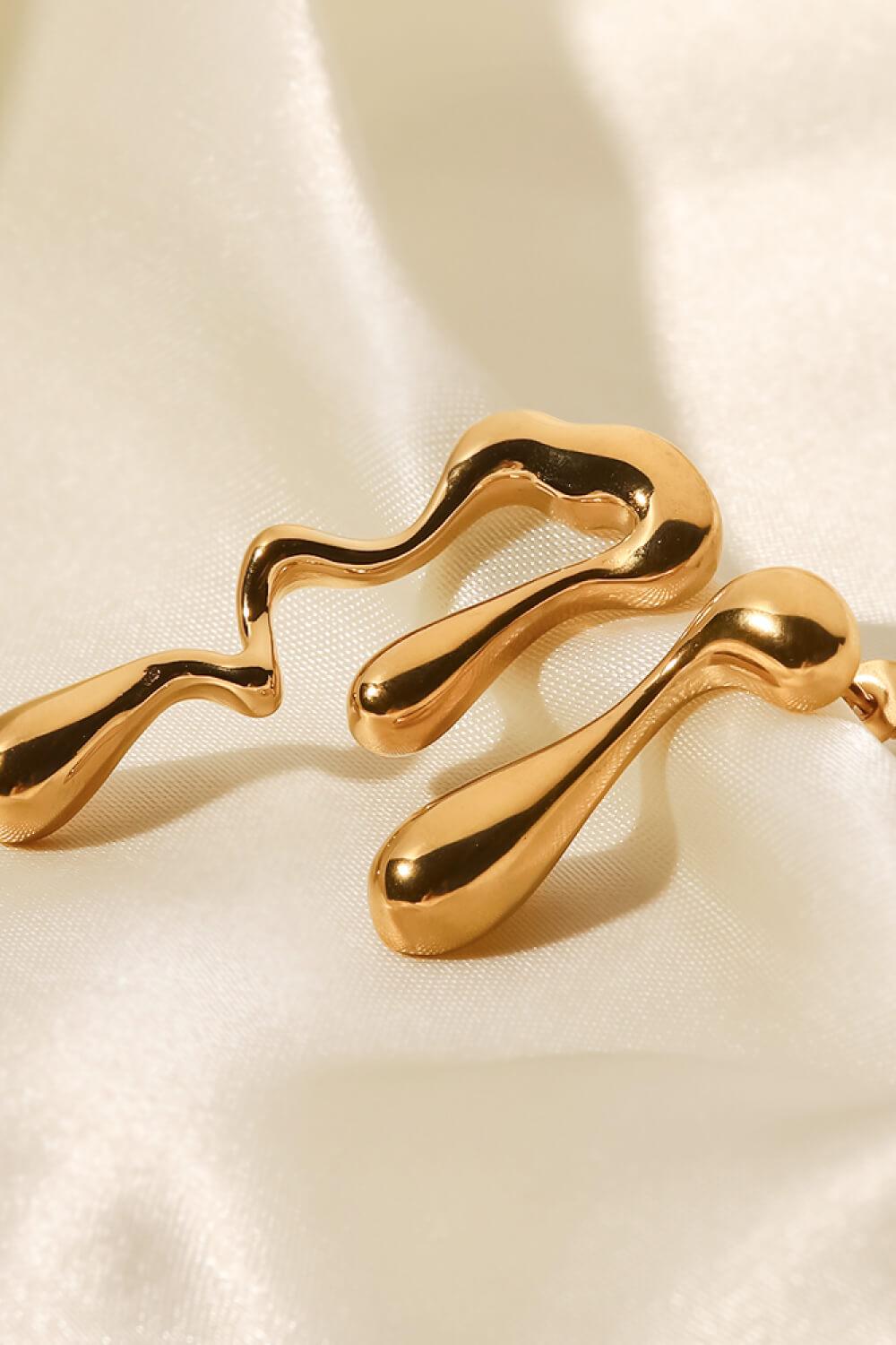 18K Gold Plated Geometric Mismatched Earrings - Flyclothing LLC