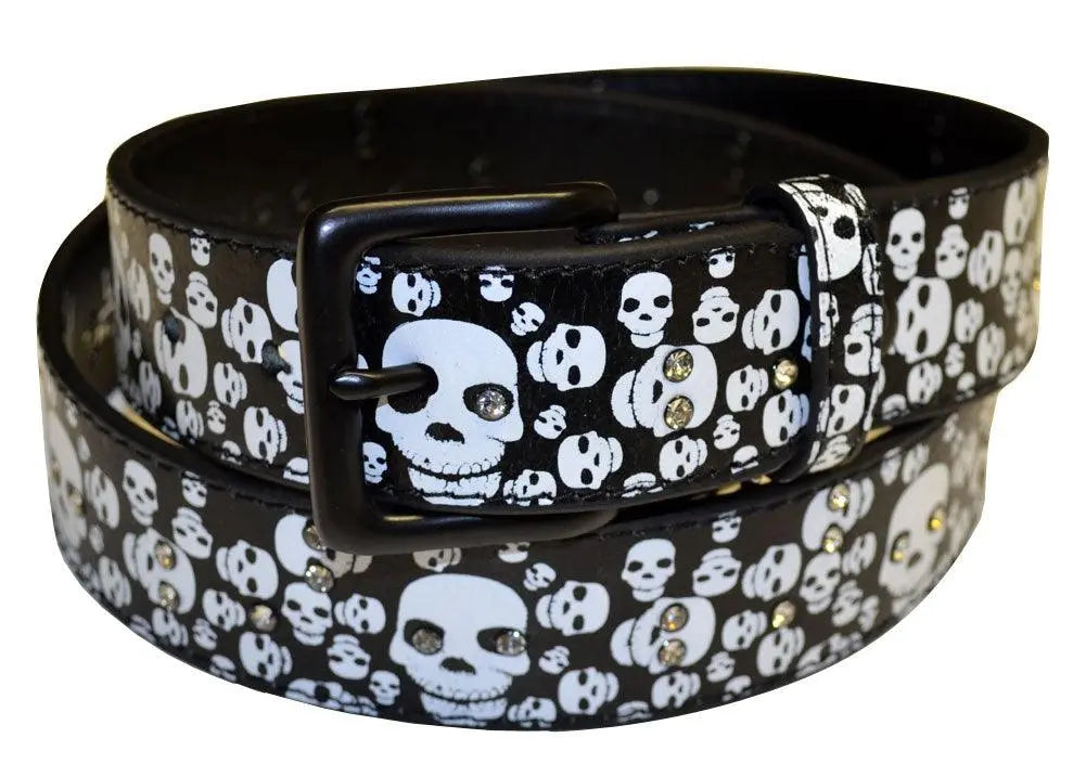 Rhinestone Skull Belt - Flyclothing LLC