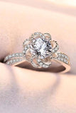 Moissanite Floral 18K Platinum-Plated Ring - Flyclothing LLC