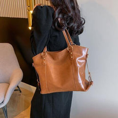 PU Leather Tote Bag - Trendsi