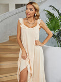 Ruffled V-Neck Midi Dress - Flyclothing LLC