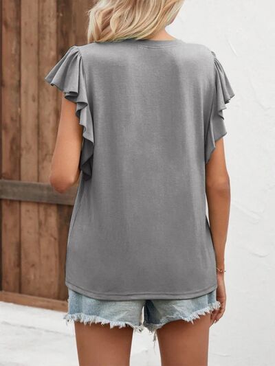 Notched Cap Sleeve T-Shirt - Flyclothing LLC