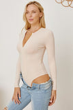 Zip Up Long Sleeve Bodysuit - Flyclothing LLC