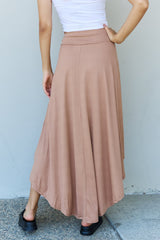 Ninexis First Choice High Waisted Flare Maxi Skirt in Camel - Flyclothing LLC